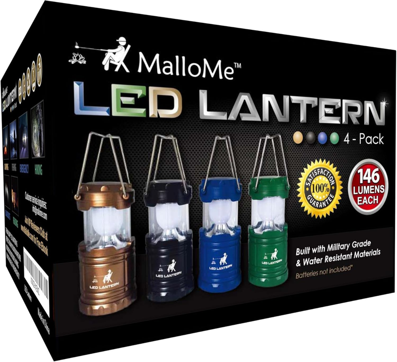 Camping Lanterns 4 Pack LED Emergency Lights Tent Hanging Camp Light8