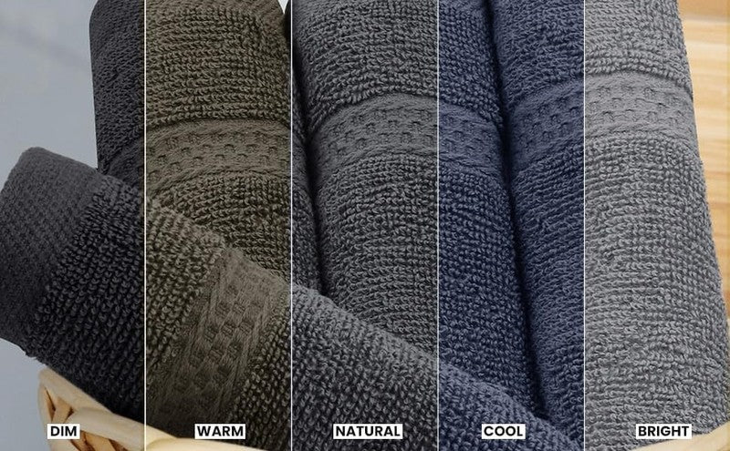 8 Piece Towel Set Grey 100% Cotton 600 GSM Bath Hand Wash Towels Absorbent6
