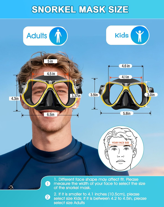 Dry Snorkel Set Panoramic Wide View Anti-Fog Scuba Mask Snorkeling Gear4