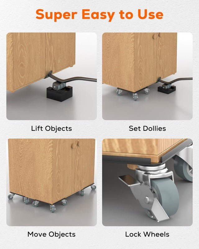 Furniture Moving Dolly Set Heavy Duty 4 Rotatable Rubber Wheels 1800LB Load3