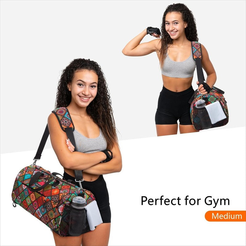 Gym Bag Women Duffel Shoe Compartment Wet Pocket Travel Sports Yoga M1