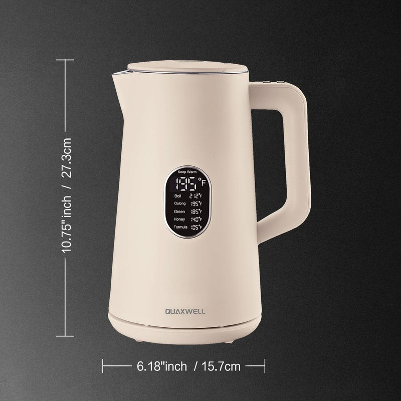 Electric Kettle 1.5L Stainless Steel Double Wall 5 Temp LED Keep Warm White7