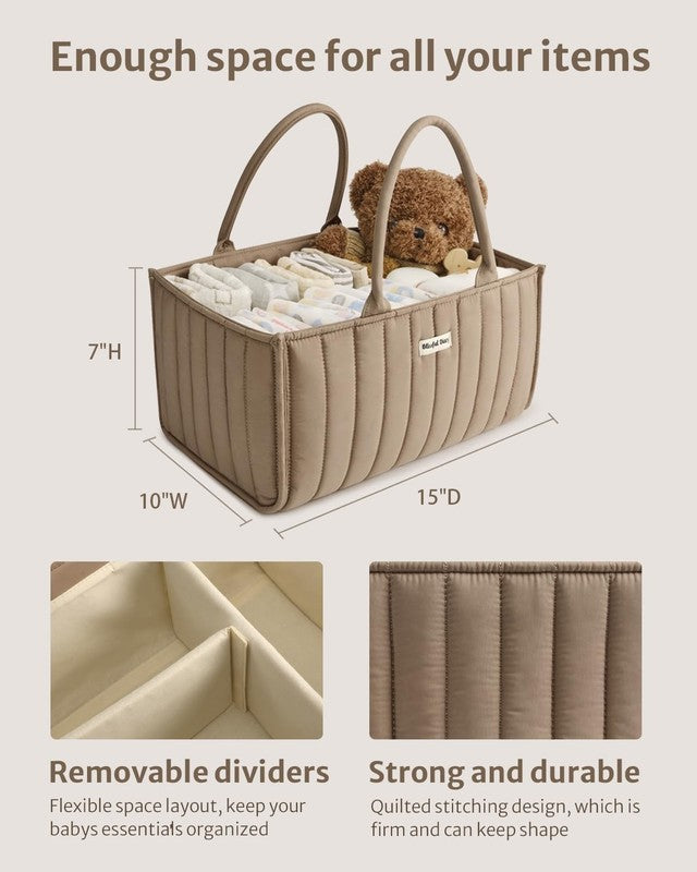 Baby Diaper Caddy Organizer Storage Basket Newborn Essentials Mocha2