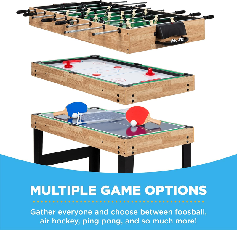 2X4Ft 10 In 1 Combo Game Table Set for Home, Game Room, Friends & Family W/Hocke2