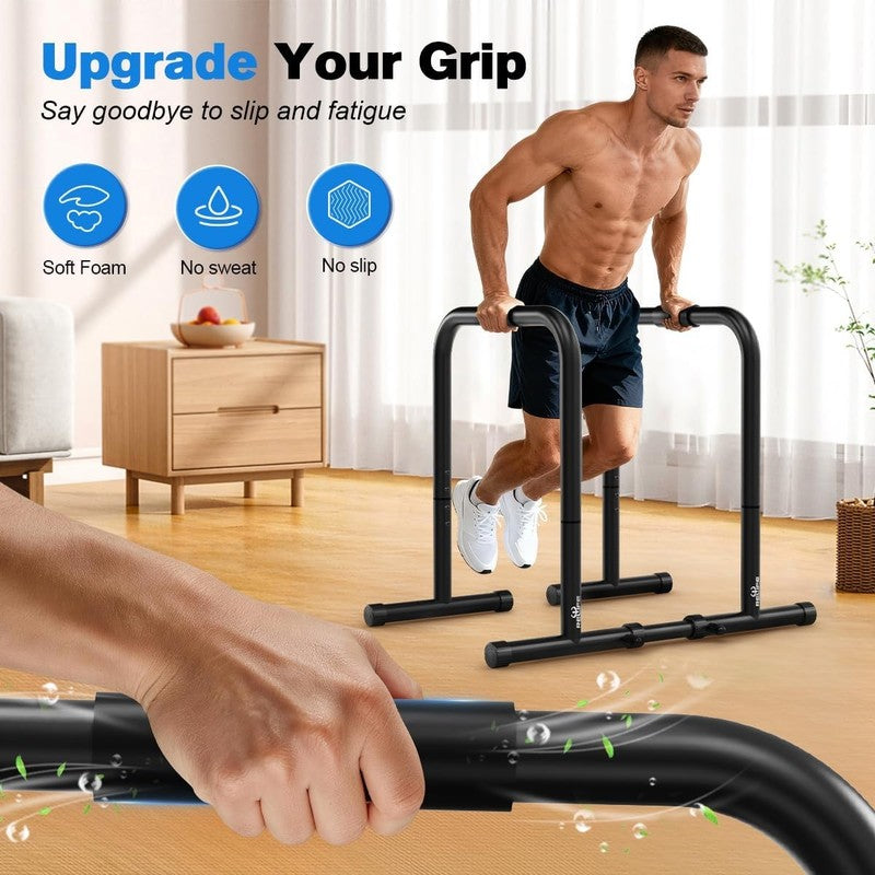 Heavy Duty Dip Station Parallette Push Up & Dip Stand Fitness Workout Bar2