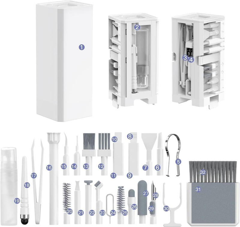 32-Piece Electronics Cleaner Kit – Keyboard, Phone & Laptop Cleaning Tools8