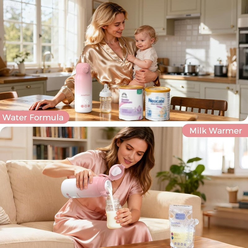 Portable Baby Bottle Warmer Dual Heat Breastmilk Water 12oz Pink7