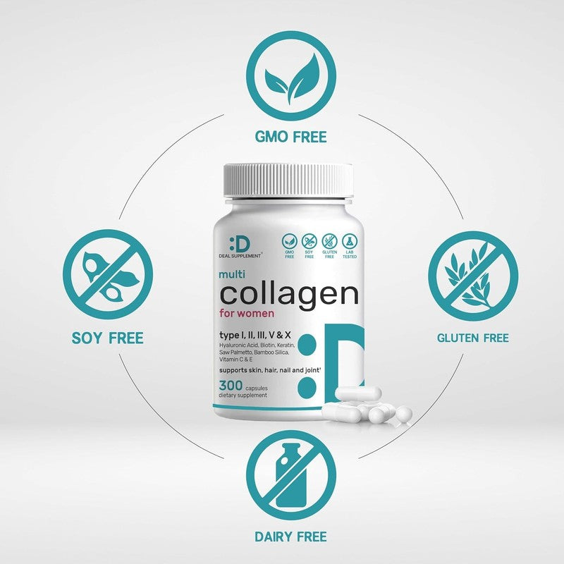 Hydrolyzed Collagen Peptides – 11 in 1 Formula with Biotin, 300 Capsules2