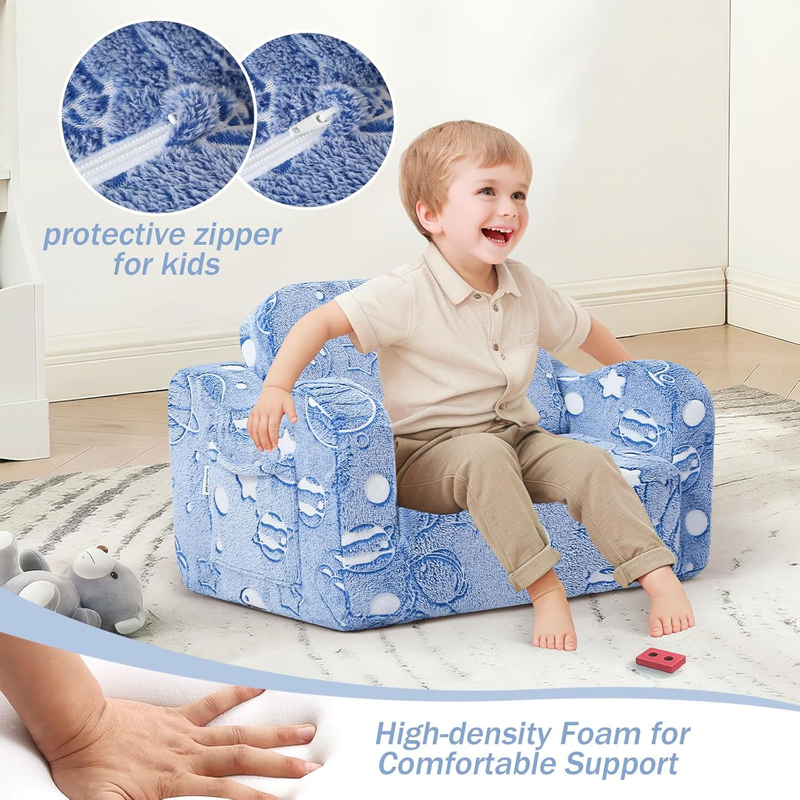 Toddler Glow in the Dark Astronaut Sofa Bed 2 in 1 Fold Out Lounger 1 36