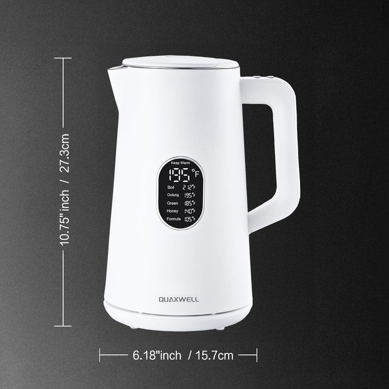 Electric Kettle 1.5L Stainless Steel Double Wall 5 Keep Warm Porcelain White7