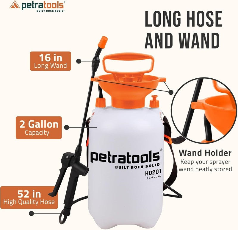 2 Gallon Garden Pump Sprayer HD101 for Lawn Care Pesticides with Hose & Nozzles4