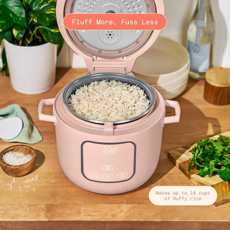 Drew Barrymore 14-Cup Rice & Grain Cooker Ceramic Nonstick Rose2