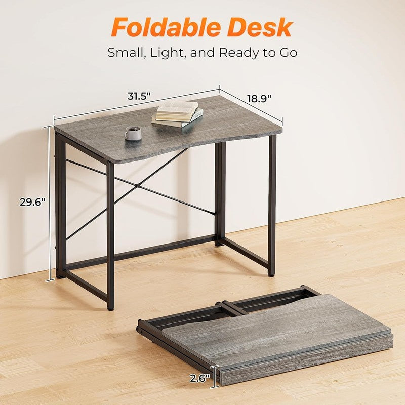 31.5" Folding Desk Grey   Small Space, Home Office, Easy Fold, Compact Design1