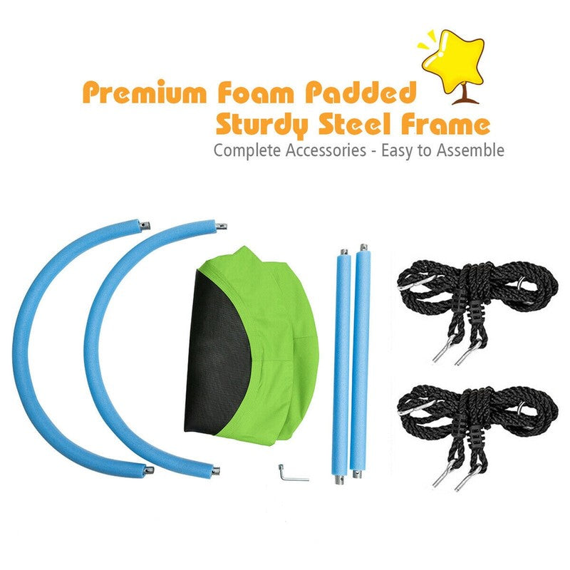 60" Saucer Tree Swing, Adjustable Outdoor Kids Giant Oval Platform, Green9