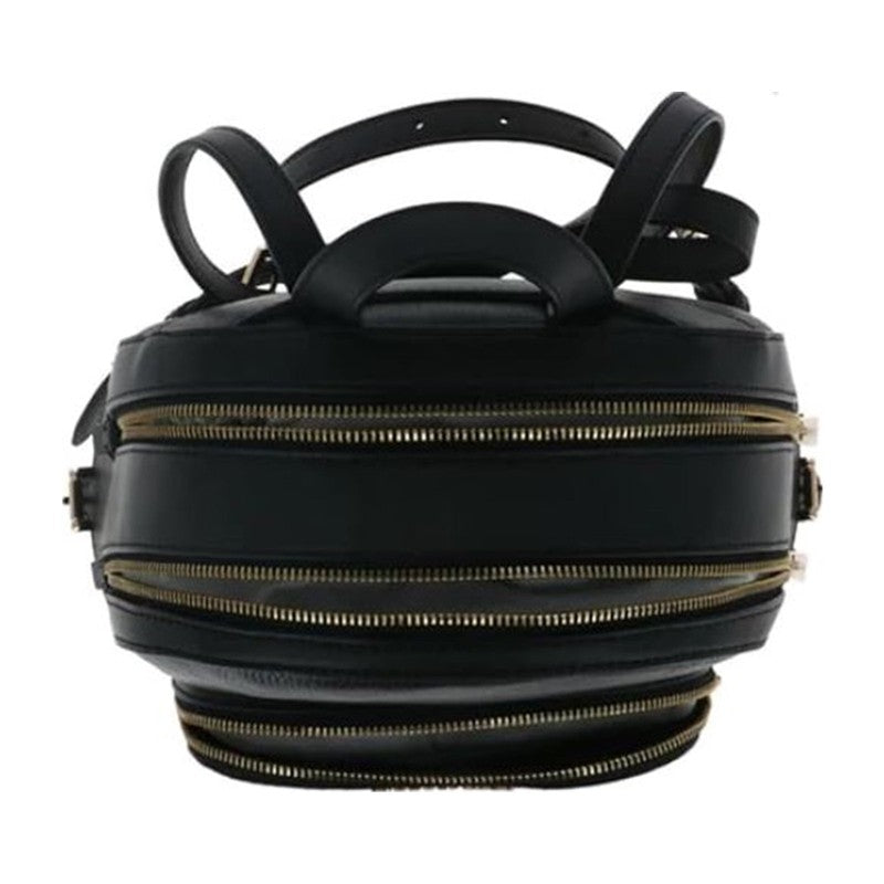Womens Jaycee Pebbled Leather Medium Backpack Zip Pocket Black4