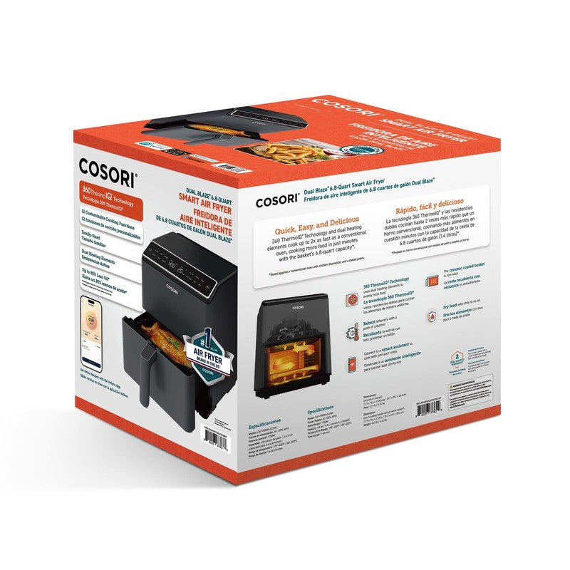 Dual Blaze 6.8Qt Ceramic Coating Smart Air Fryer Dark Gray2