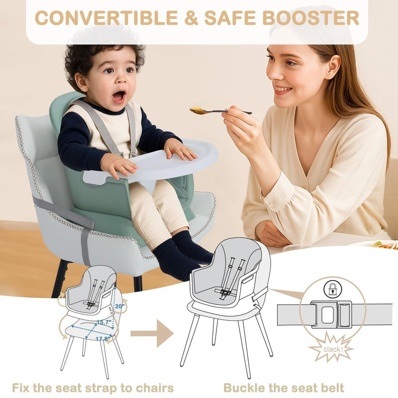 8 in 1 Baby High Chair, Toddler Dining Booster Seat for Eating, Green9