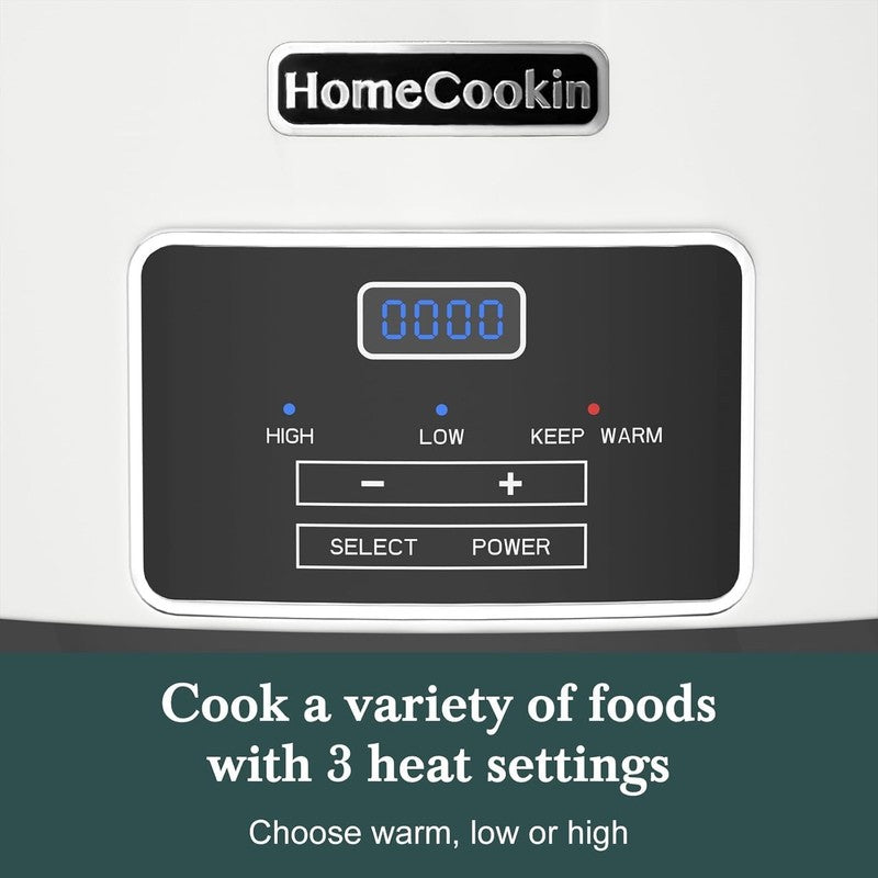 8Qt Programmable Slow Cooker Timer Keep Warm 6+ Servings White1
