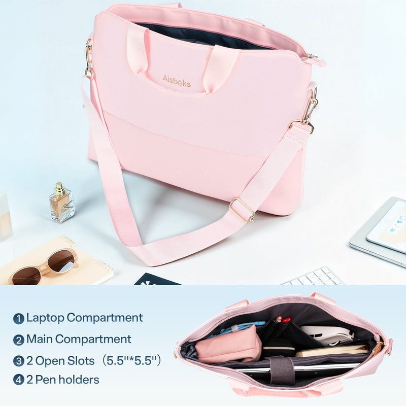 Bolsa Tote para Laptop 13 17 Pulgadas Resistente al Agua Ligera Rosa2