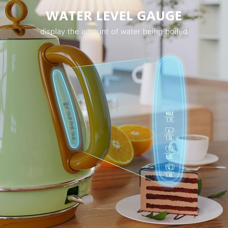 Electric Kettle 1.7L 1500W Stainless Steel BPA Free Auto Shut Off Boil Dry Safe2