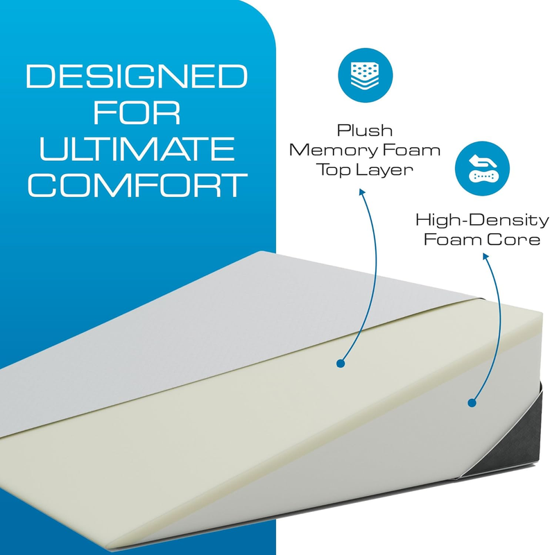 Extra Wide Bed Wedge Pillow 7.5" Sleep Apnea Acid Reflux Relief3