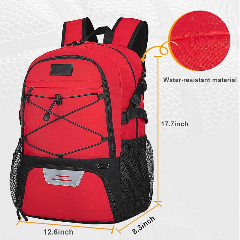 Soccer Basketball Backpack w/ Ball & Shoe Compartment Sports Travel Bag1