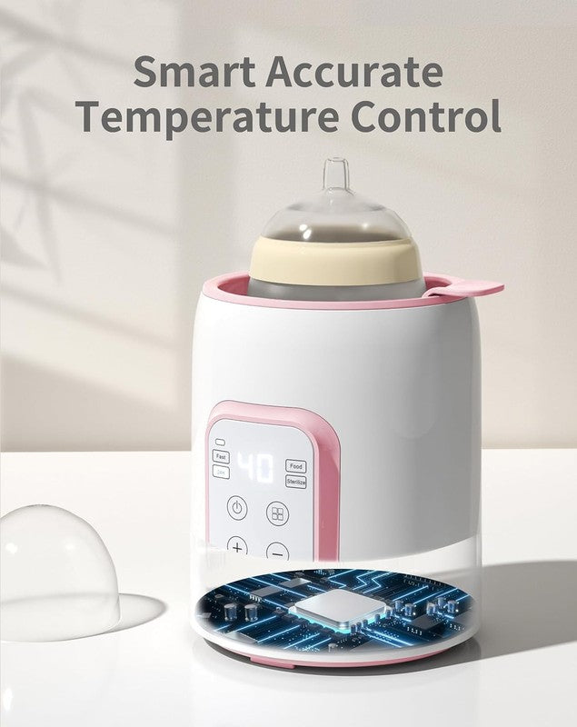 8-in-1 Fast Baby Bottle Warmer w/ Timer, Defrost, Sterilize, Food Heater Pink6