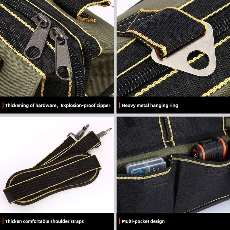 15" Wide Mouth Tool Bag Waterproof Molded Base Adjustable Shoulder Strap2