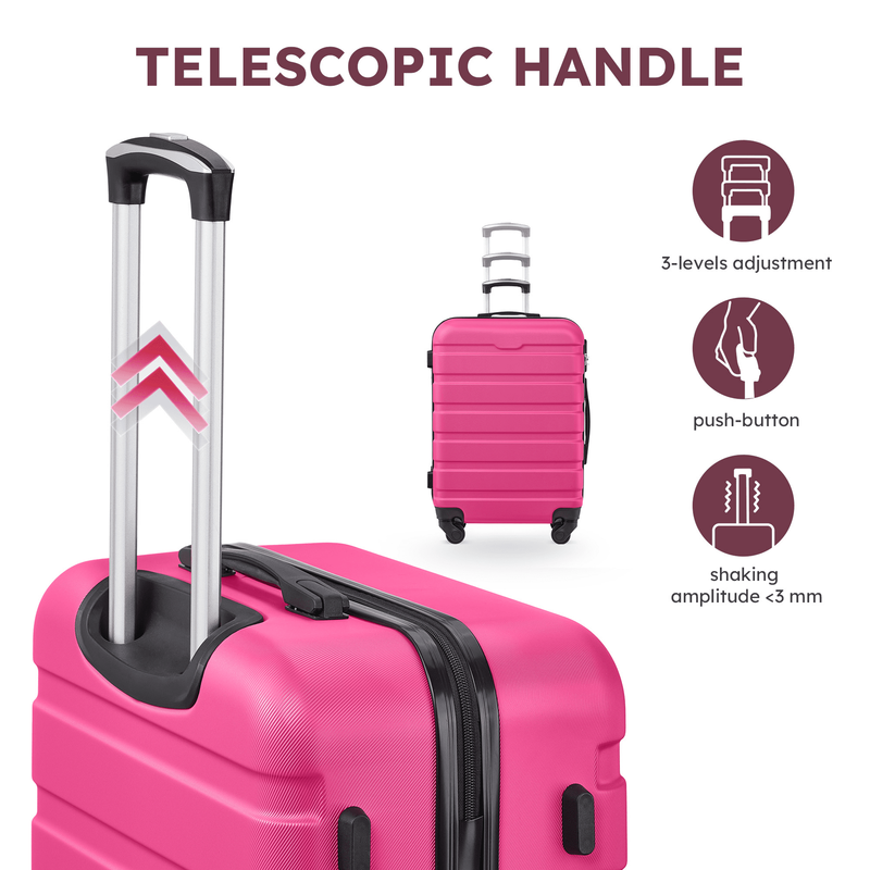 4 Piece Luggage Set Hardside Spinner Suitcase 16 20 24 28 Inch  Rose Red6