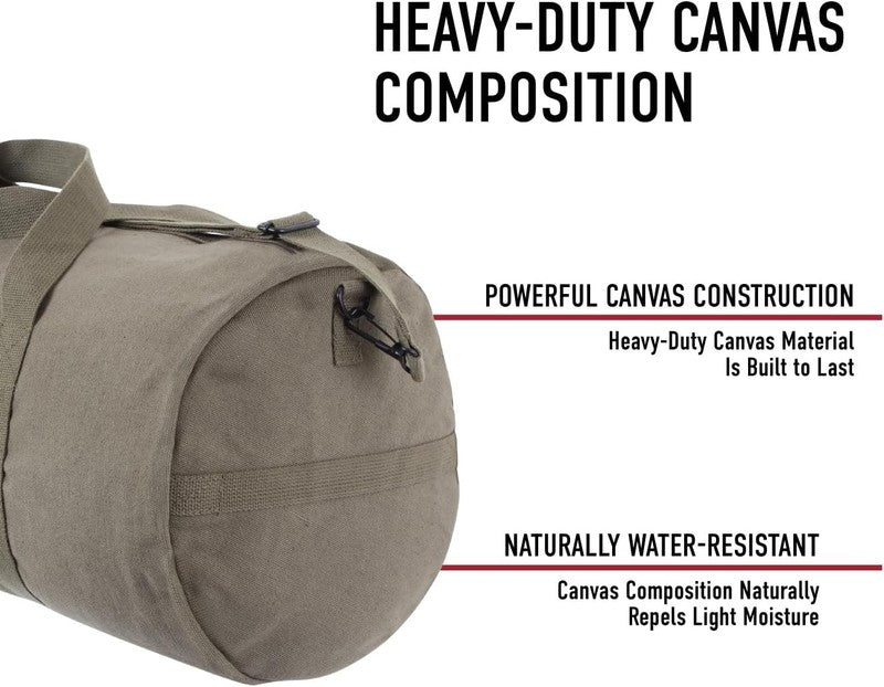 Heavy-Duty Canvas Shoulder Duffle Bag - Rugged Travel Gym Gear Equipment Bag3