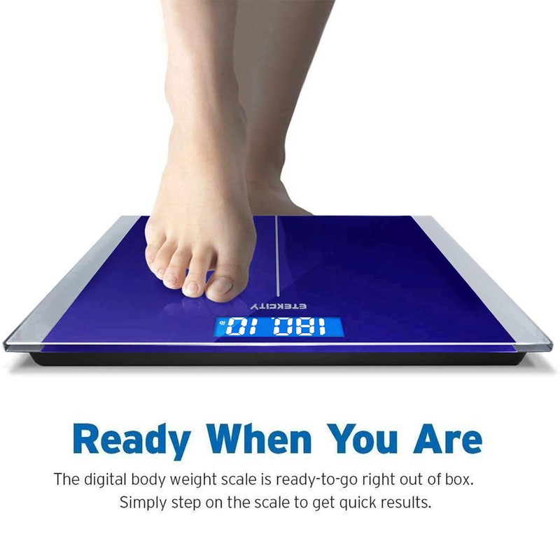 Bathroom Scale Digital Body Weight 400lb Accurate LED Glass Scale Blue3