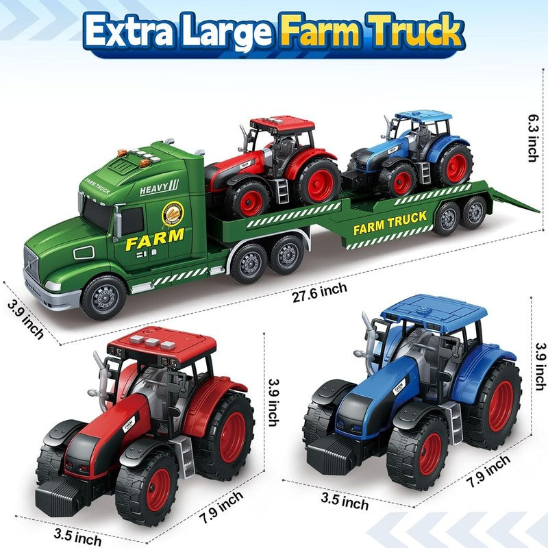 Toddler Boy Toys, Extra Large Farm Truck with Tractors, 3 in 1 Vehicle Car Truck6