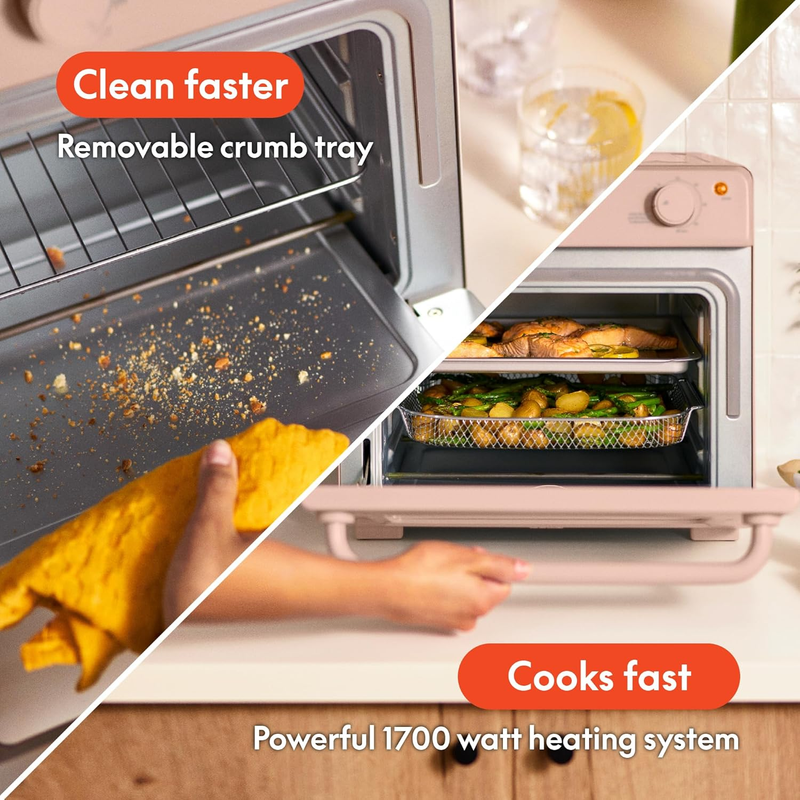 Air Fry Toaster Oven 1700W 7 Presets Dishwasher Safe Trays Blossom3