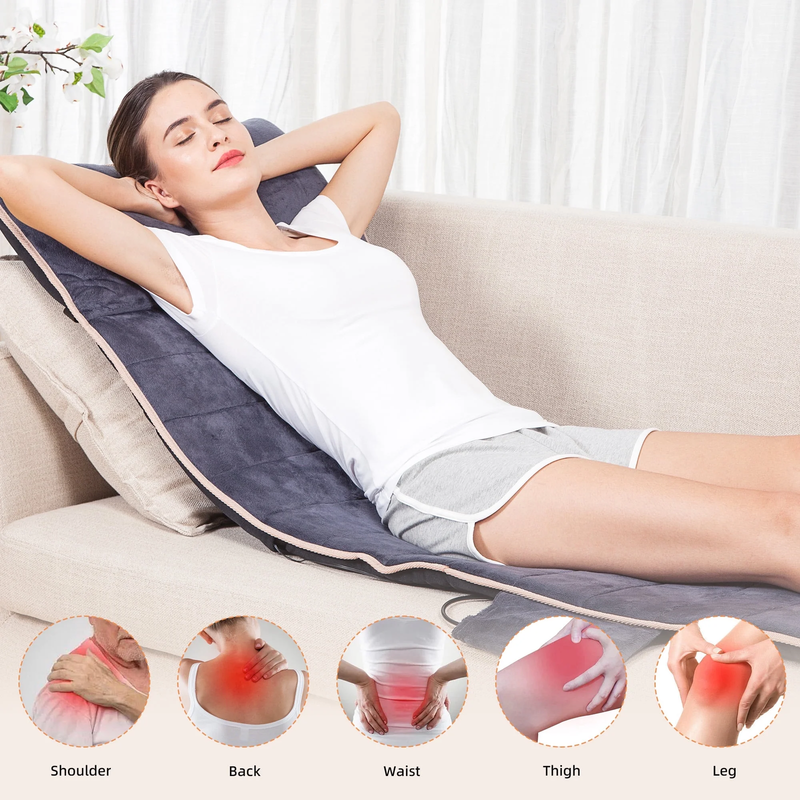 Massage Pad with Heat,Memory Foam Back Massager with Adjustable Intensity, Gift2