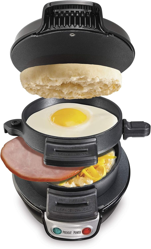 Breakfast Sandwich Maker with Egg Ring – Customize Ingredients for Muffins & Cro10