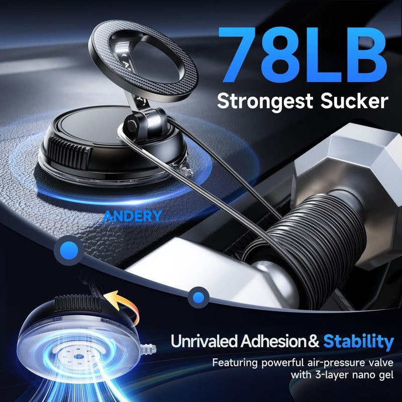 MagSafe Car Phone Holder 360 Adjustable Strong Suction Magnetic Mount2