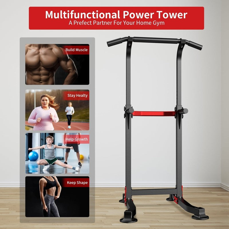 Pull up Bar Dip Station Power Tower Home Gym Equipment 300 Lb Load Steel2