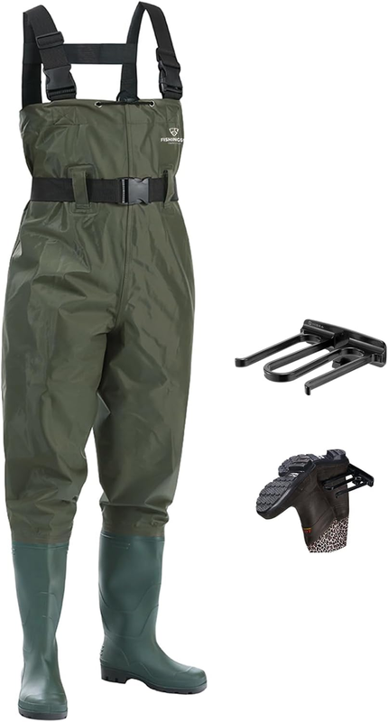 Fishing Waders for Men, 2 Ply Nylon/Pvc Waterproof Women Chest Wader with Boots,7