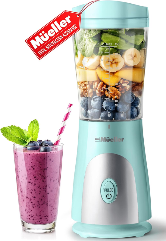 Personal Smoothie Blender 15Oz Travel Cup & Lid, Stainless Steel Blades8