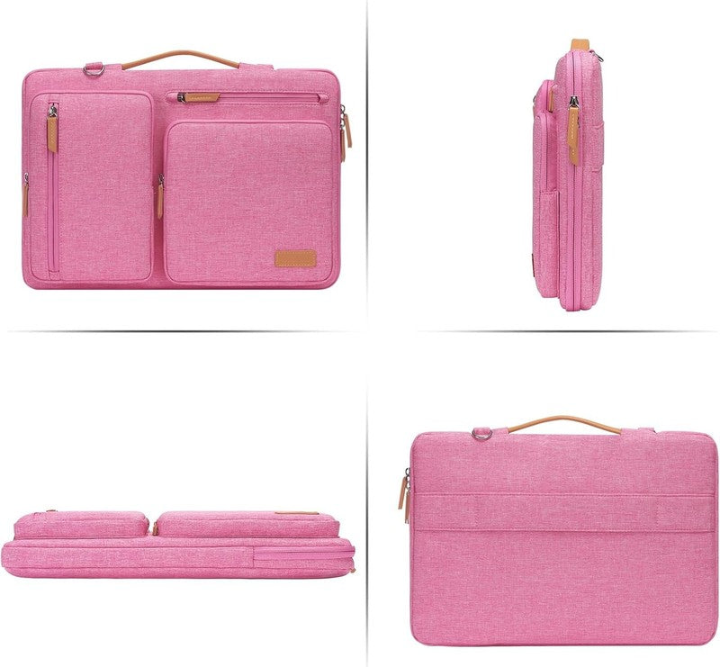 15.6 Inch Laptop Shoulder Bag 360 Protective Messenger 4 Zipper Pockets5