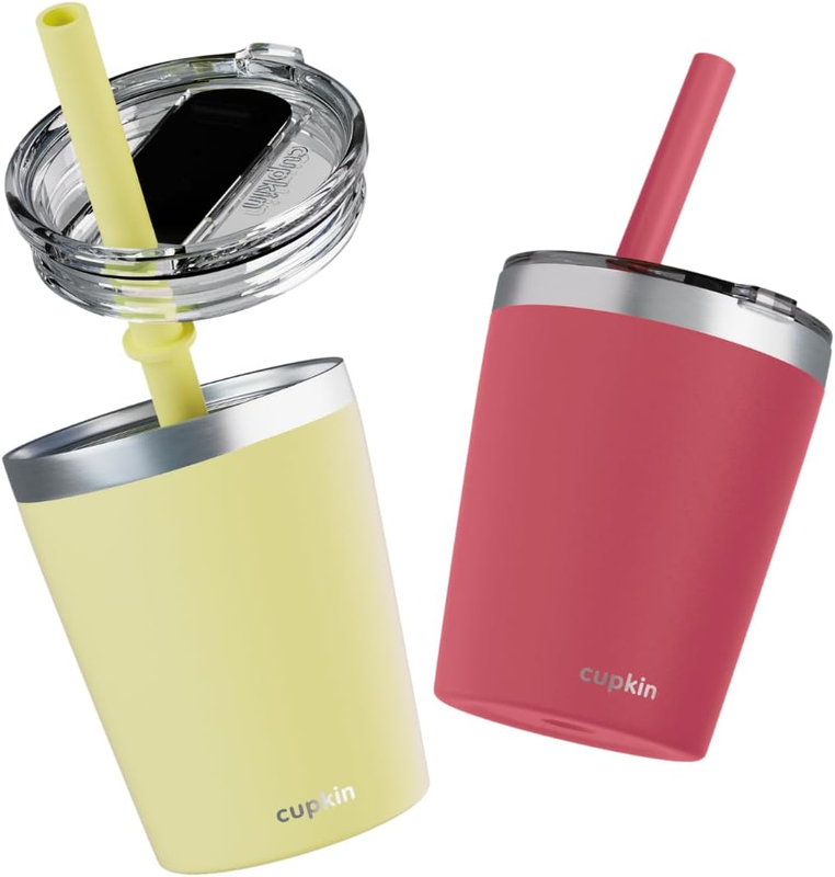 8oz Kids Stainless Steel Tumbler Cup Set 2 Stackable Straw Cups9