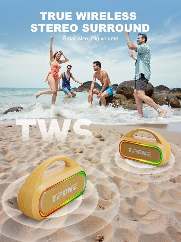 30W Bluetooth Speaker, IPX5 Waterproof, 12H Playtime, TWS, Light, Peach Fuzz6