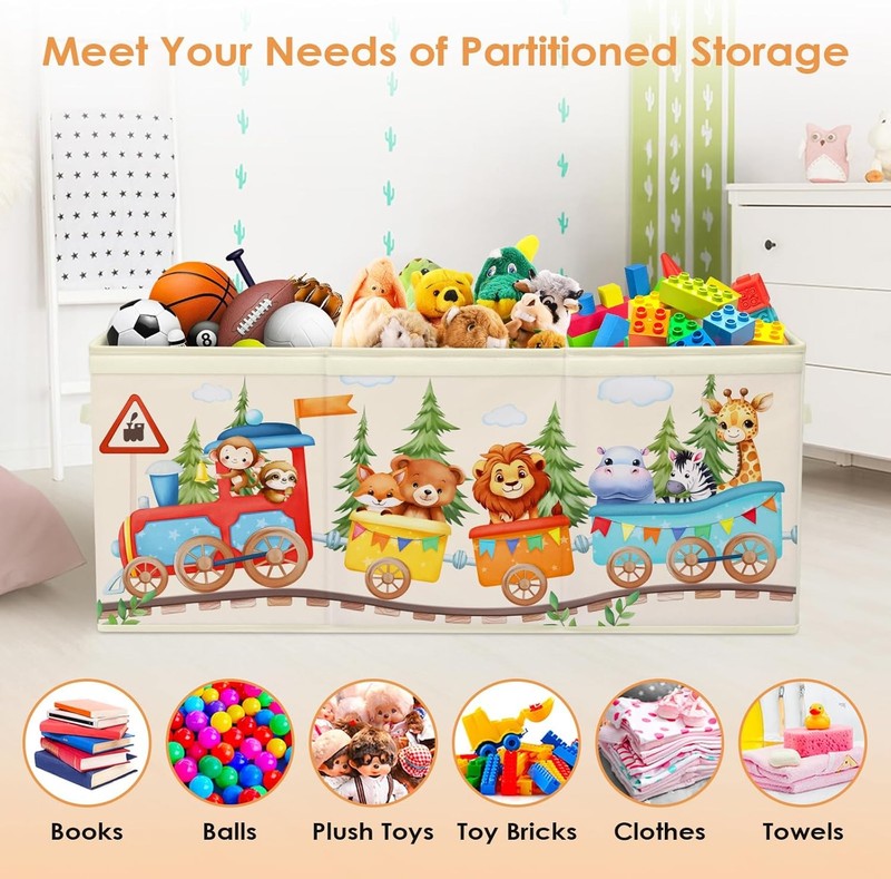 Large Toy Box Chest Collapsible Oxford Storage Box Kids Organizer with Lid3