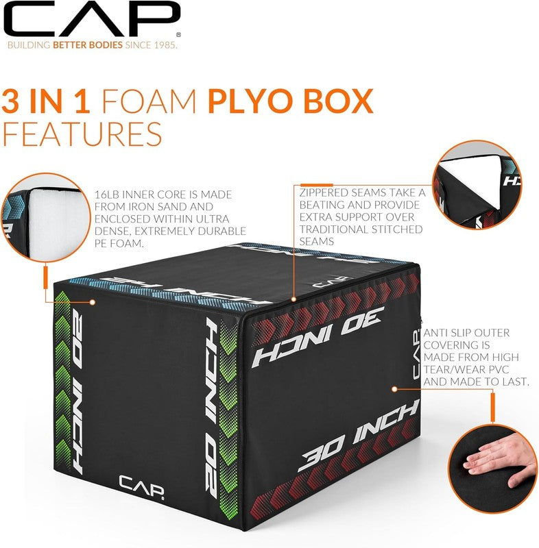 Foam Plyometric Jump Box Adjustable Heights Home Gym HIIT Agility Strength2