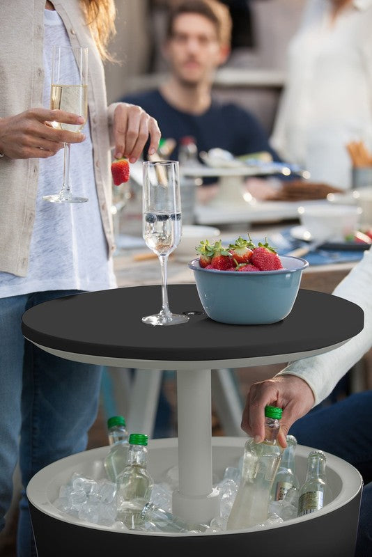 Modern 2-in-1 Cooler & Side Table Outdoor Patio Bar Gray3