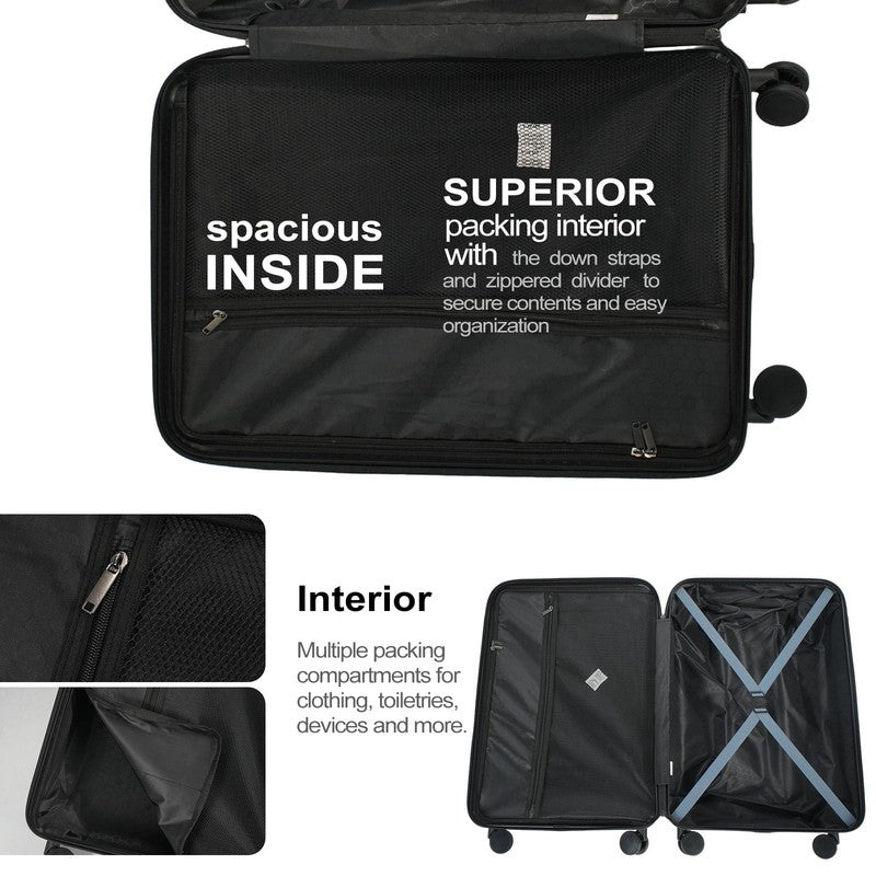 3Pc Hardside Luggage Set TSA Lock Spinner Wheels 20 24 28in Blue6