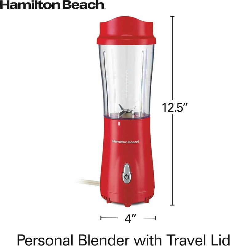Portable Blender 14Oz BPA Free Cup & Lid, Stainless Steel Blades, Red 51101RV8