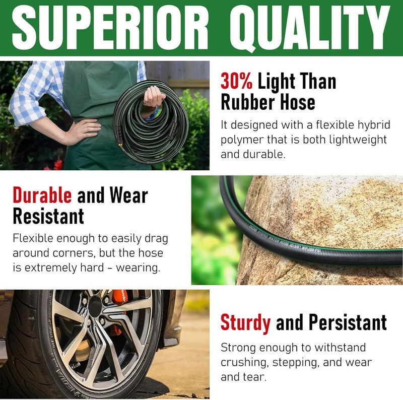 25Ft Garden Hose, Heavy Duty, Kink Resistant, Leakproof, Lightweight, Flexible5
