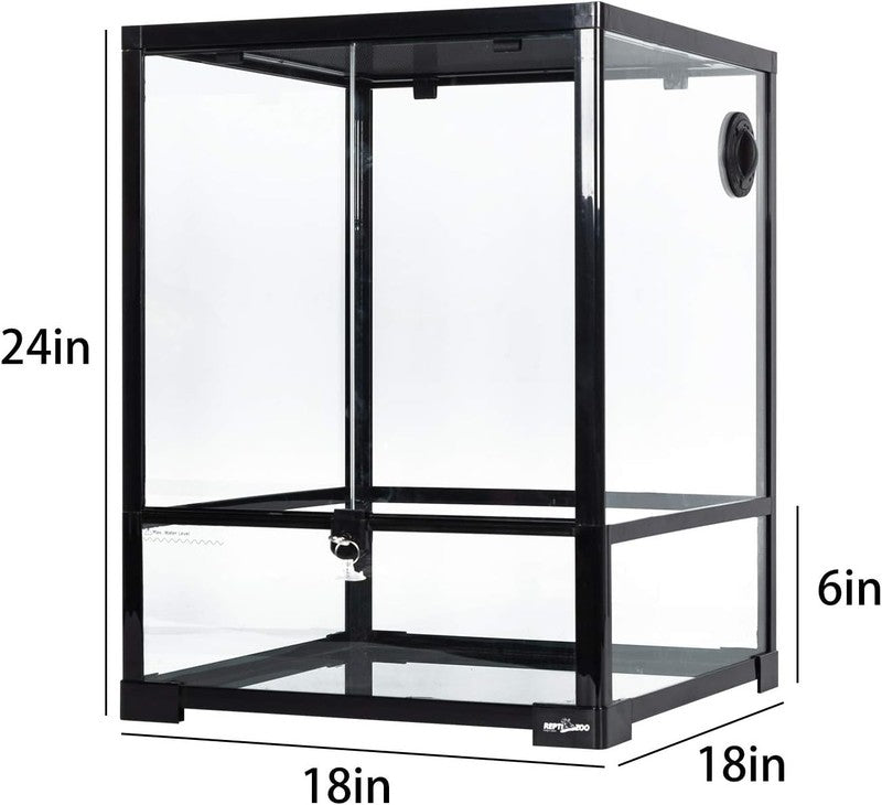 30 Gal Reptile Glass Terrarium Front Opening Double Door Screen Vent 18x18x242