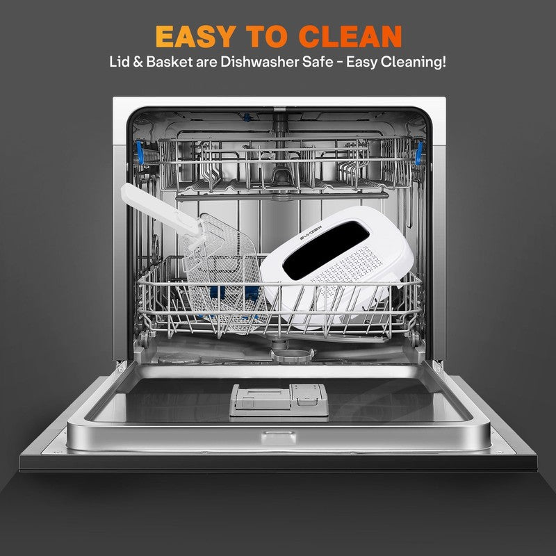 2.5L Electric Deep Fryer, 1500W, Temp Control, Viewing Window, Easy Clean, White3